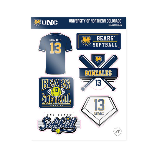 UNCO - NCAA Softball : Ella Gonzales - Sticker Sheet-0