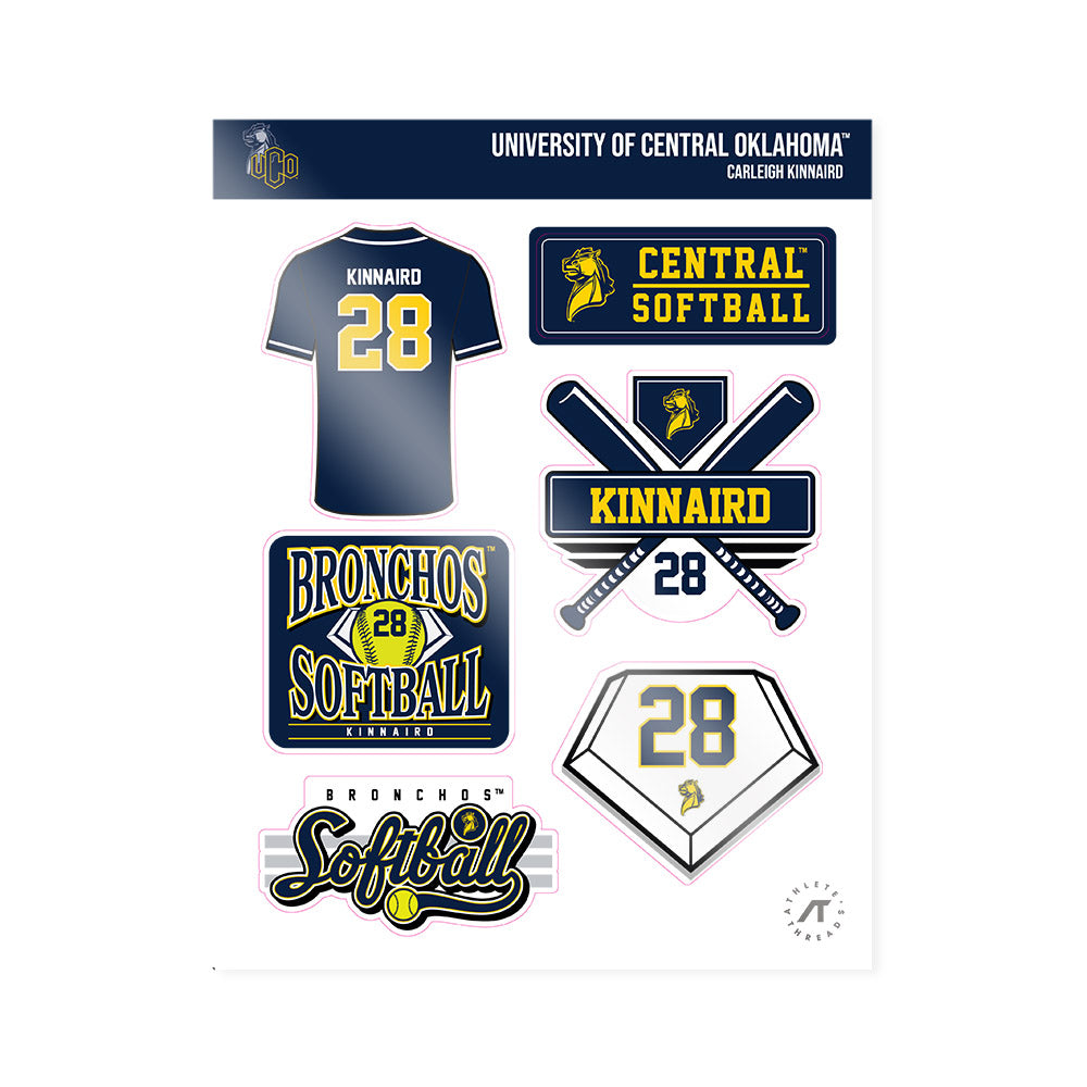 UCO - NCAA Softball : Carleigh Kinnaird - Sticker Sheet-0