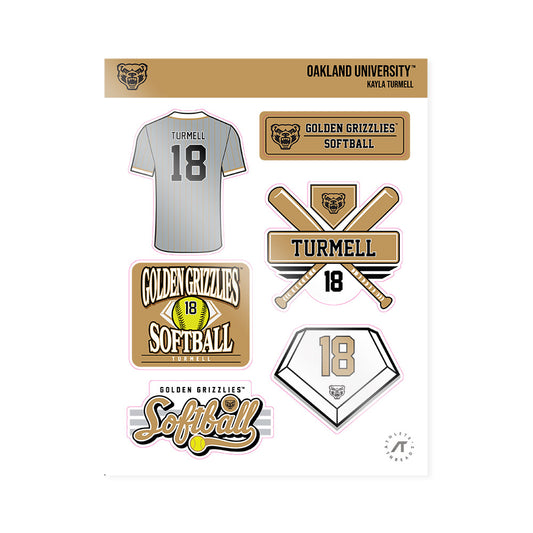 Oakland - NCAA Softball : Kayla Turmell - Sticker Sheet-0