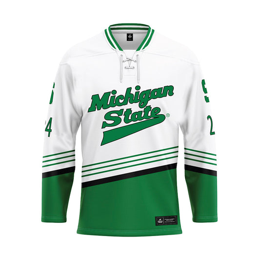 Michigan State - NCAA Men's Ice Hockey : Nathan Mackie - Replica Hockey Jersey-0