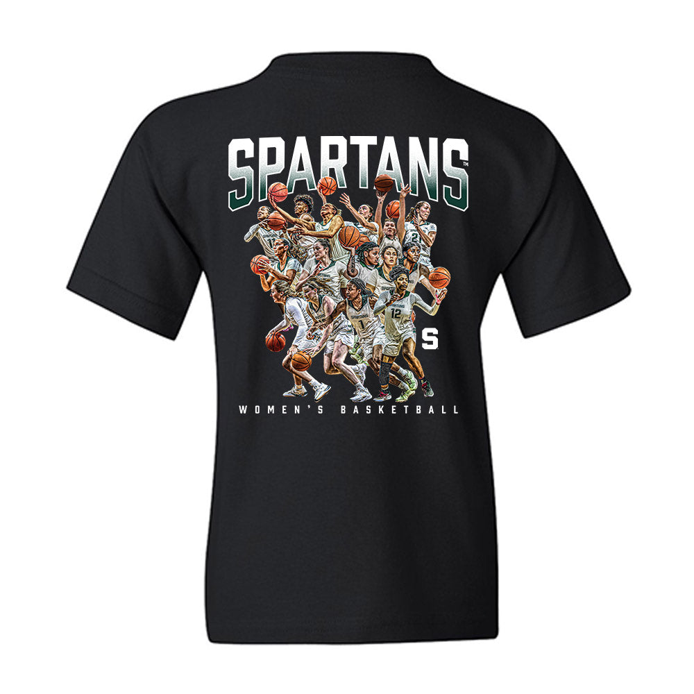 Michigan State - NCAA Women's Basketball : Team Collage Youth T-Shirt-1