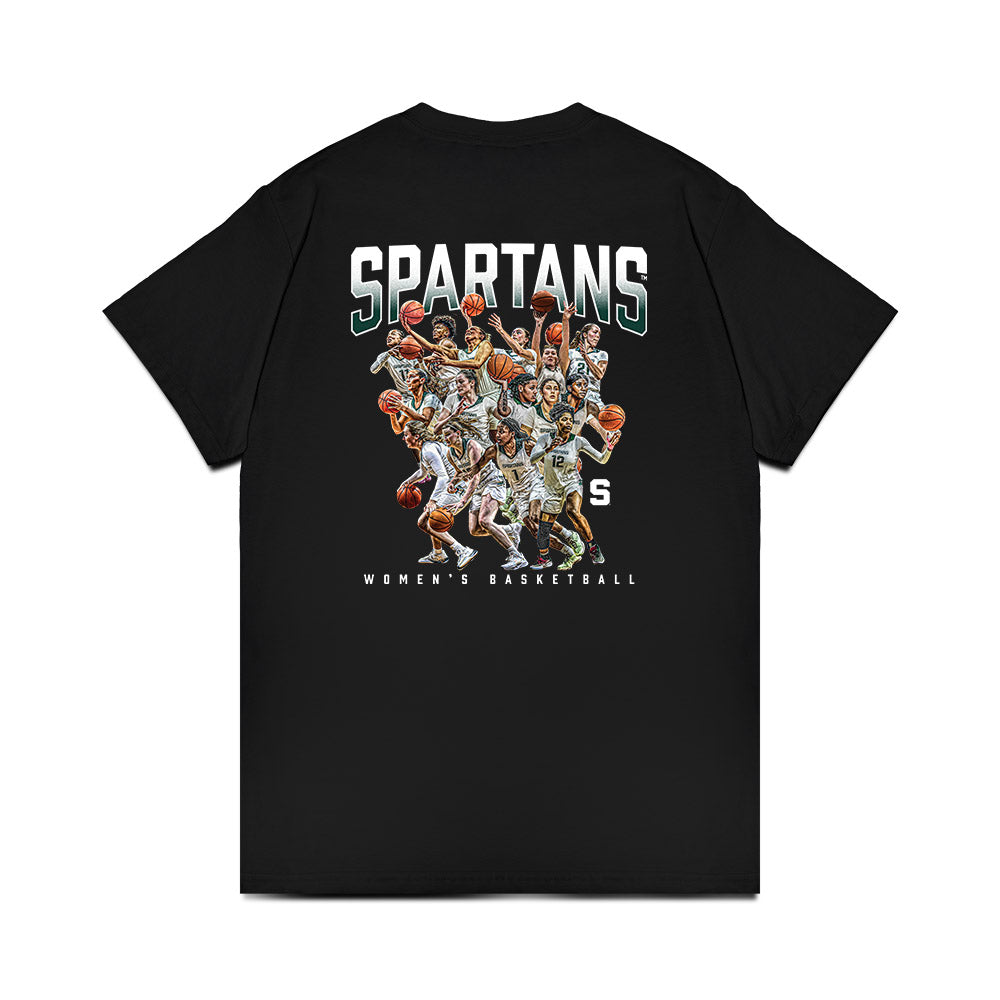 Michigan State - NCAA Women's Basketball : Team Collage Premium T-Shirt-1