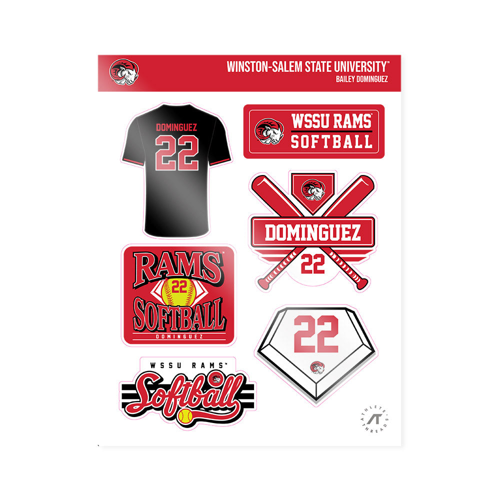 WSSU - NCAA Softball : Bailey Dominguez - Sticker Sheet-0