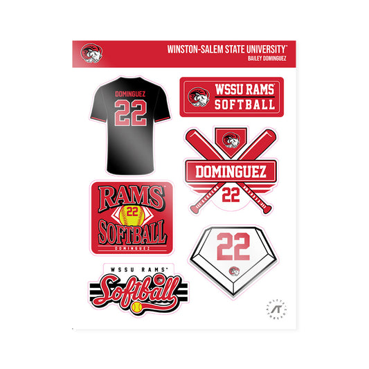 WSSU - NCAA Softball : Bailey Dominguez - Sticker Sheet-0