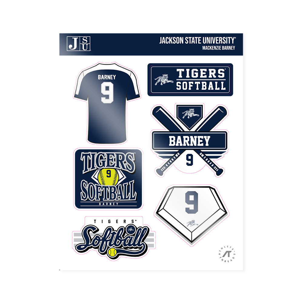 Jackson State - NCAA Softball : Mackenzie Barney - Sticker Sheet-0