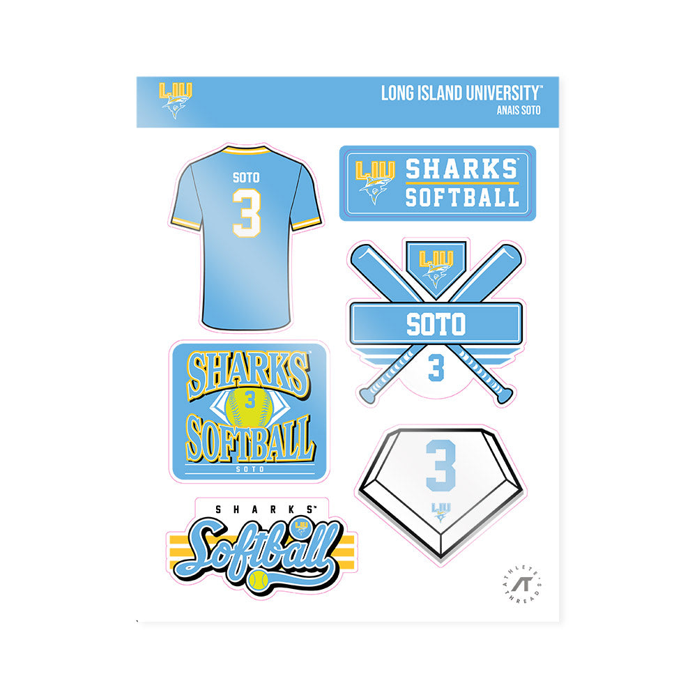 LIU - NCAA Softball : Anais Soto - Sticker Sheet-0