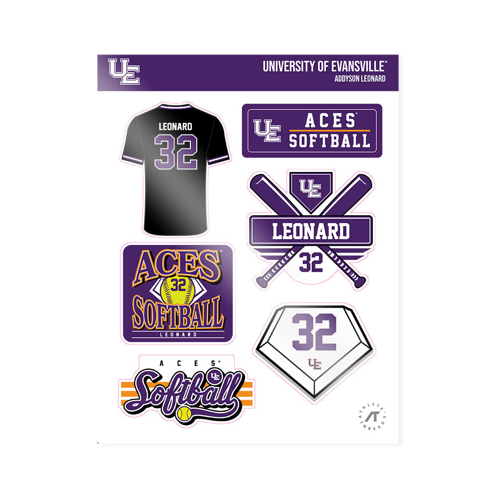 Evansville - NCAA Softball : Addyson Leonard - Sticker Sheet-1