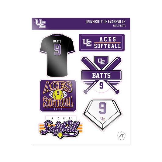 Evansville - NCAA Softball : Kayley Batts - Sticker Sheet-0