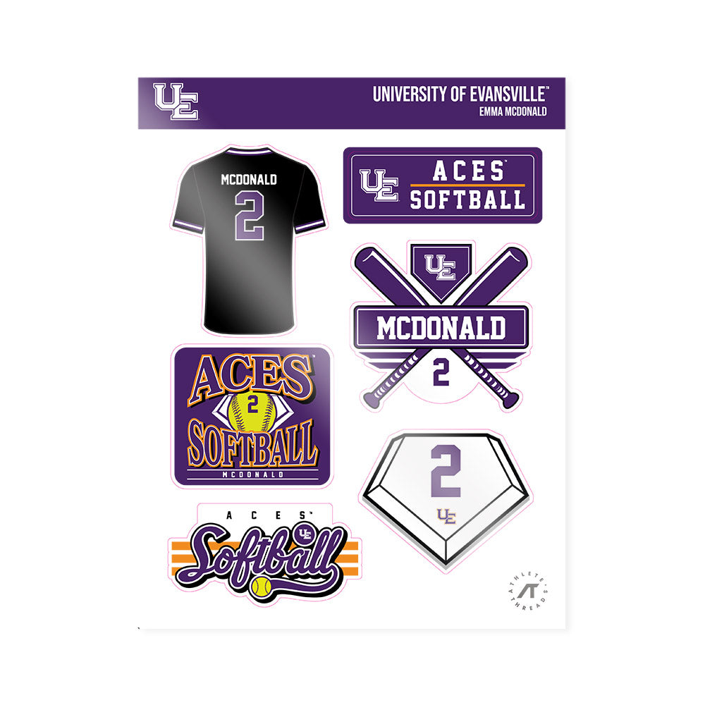 Evansville - NCAA Softball : Emma Mcdonald - Sticker Sheet-1