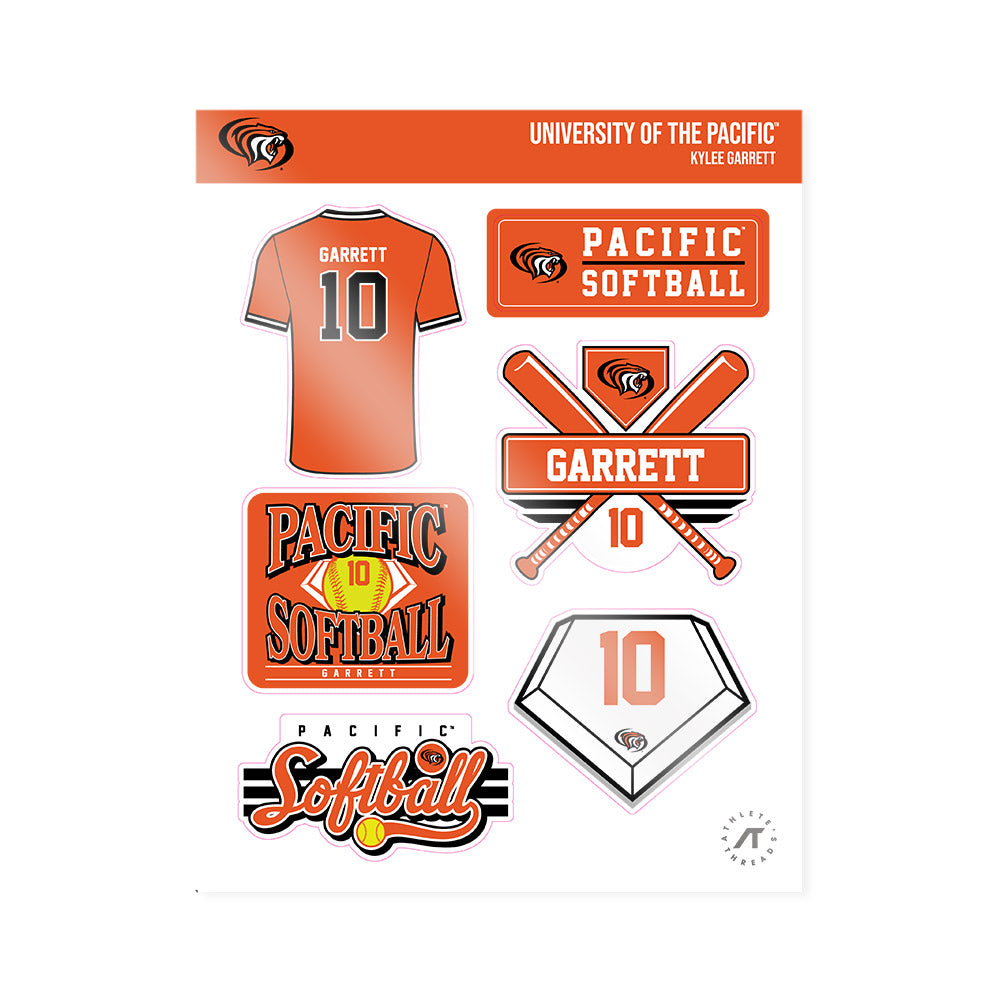 Pacific - NCAA Softball : Kylee Garrett - Sticker Sheet-0