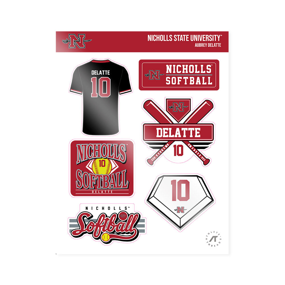 Nicholls State - NCAA Softball : Aubrey Delatte - Sticker Sheet-0