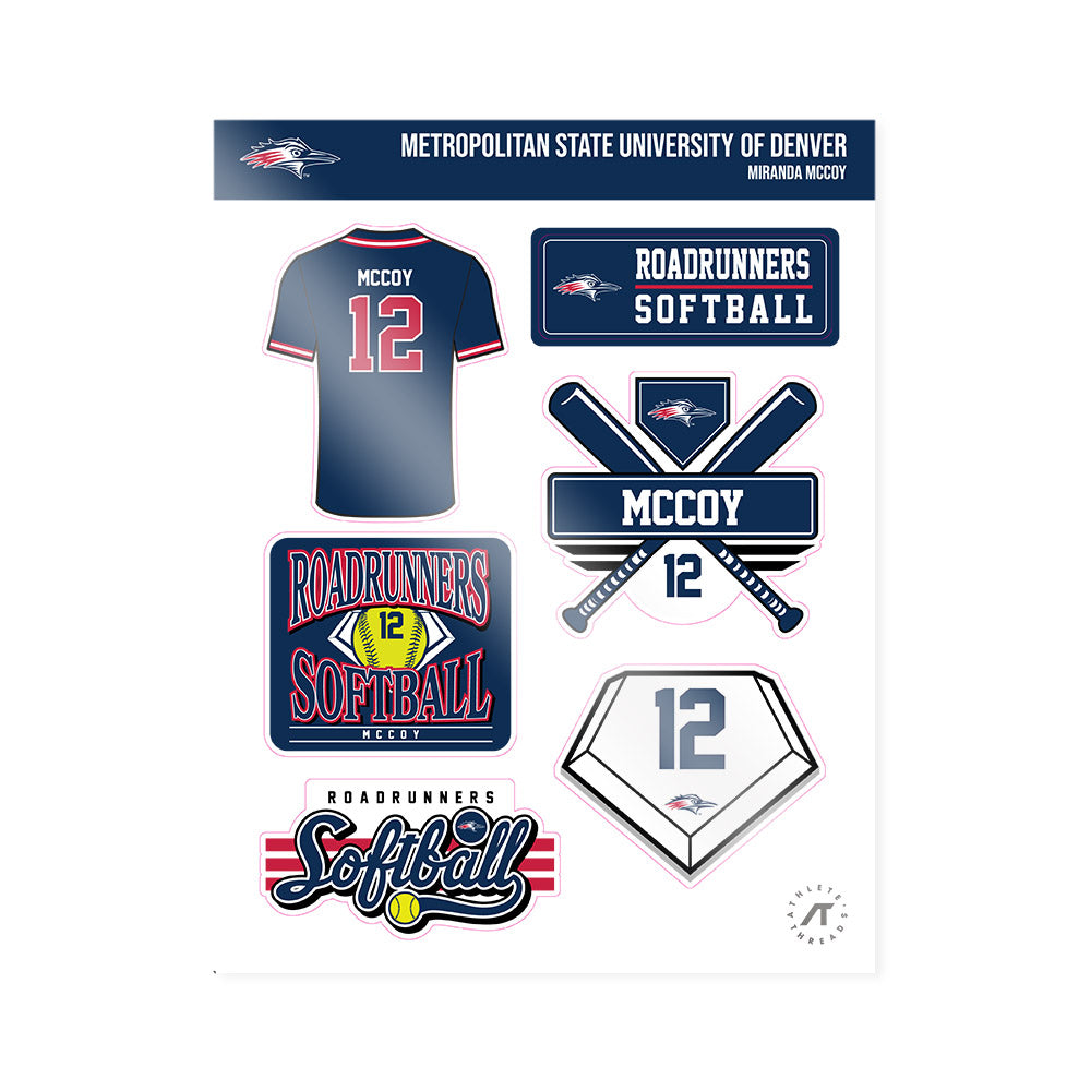 MSU Denver - NCAA Softball : Miranda McCoy - Sticker Sheet-0