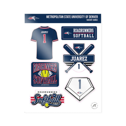 MSU Denver - NCAA Softball : Kassidy Juarez - Sticker Sheet-0