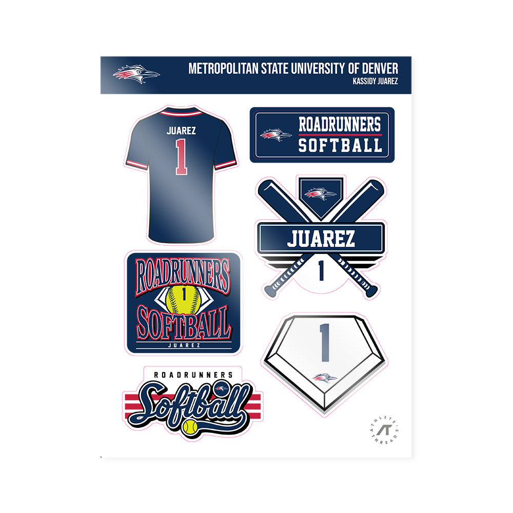 MSU Denver - NCAA Softball : Kassidy Juarez - Sticker Sheet-1