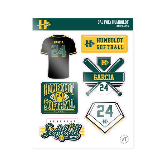 Humboldt State - NCAA Softball : Gaige Garcia - Sticker Sheet-0