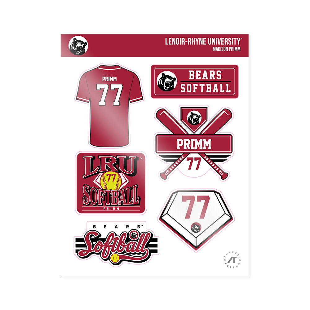 Lenoir Rhyne - NCAA Softball : Madison Primm - Sticker Sheet-0