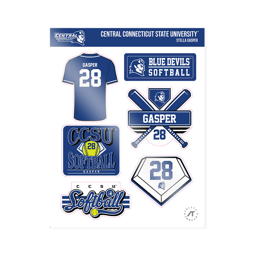 CCSU - NCAA Softball : Stella Gasper - Sticker Sheet-0
