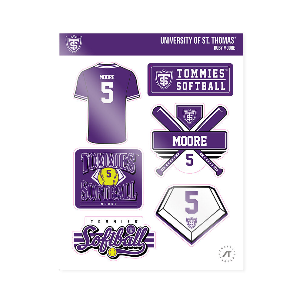 UST - NCAA Softball : Ruby Moore - Sticker Sheet-0