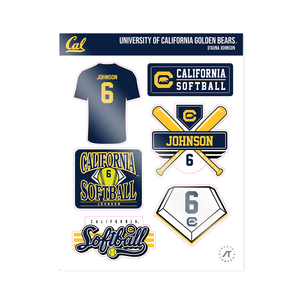 UC Berkeley - NCAA Softball : D'Auna Johnson - Sticker Sheet-0