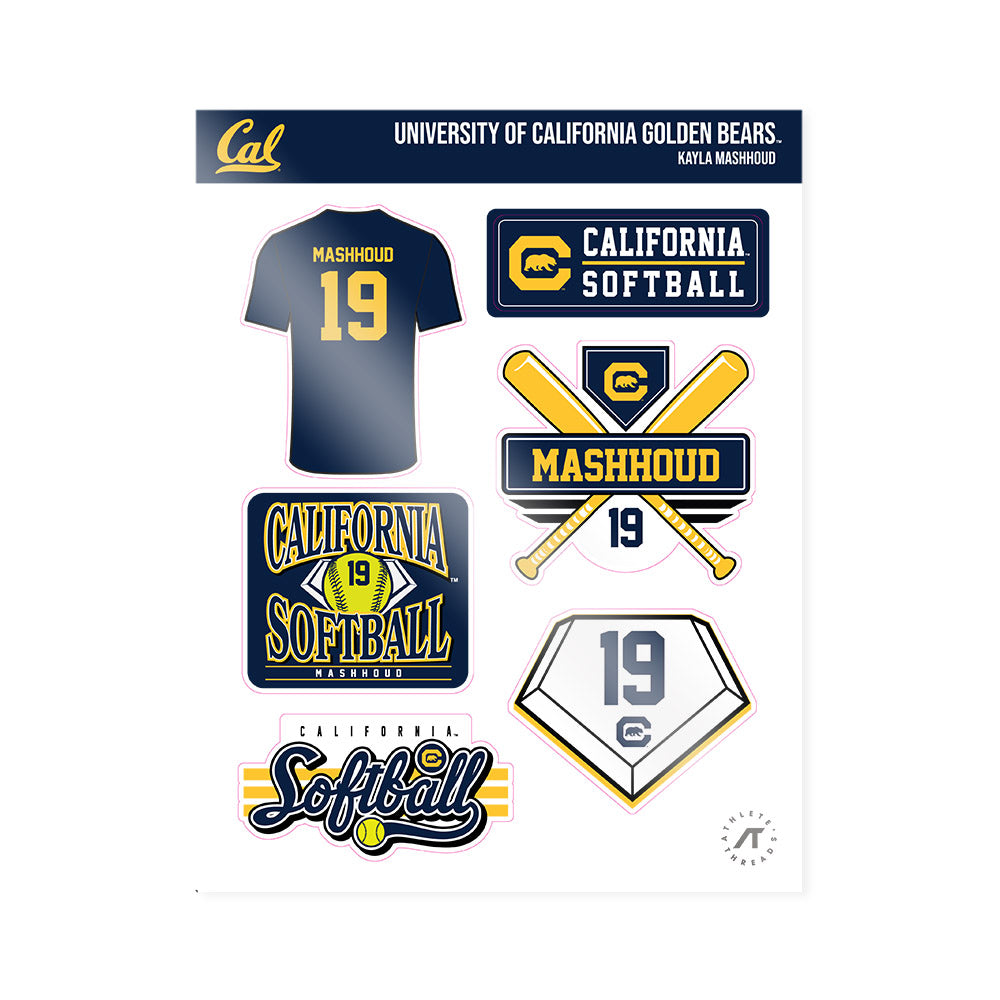 UC Berkeley - NCAA Softball : Kayla Mashhoud - Sticker Sheet-0