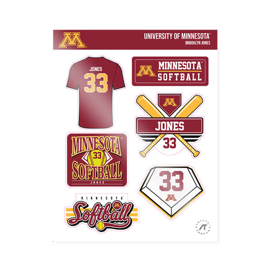 Minnesota - NCAA Softball : Brooklyn Jones - Sticker Sheet-0