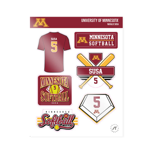 Minnesota - NCAA Softball : Natalie Susa - Sticker Sheet-0