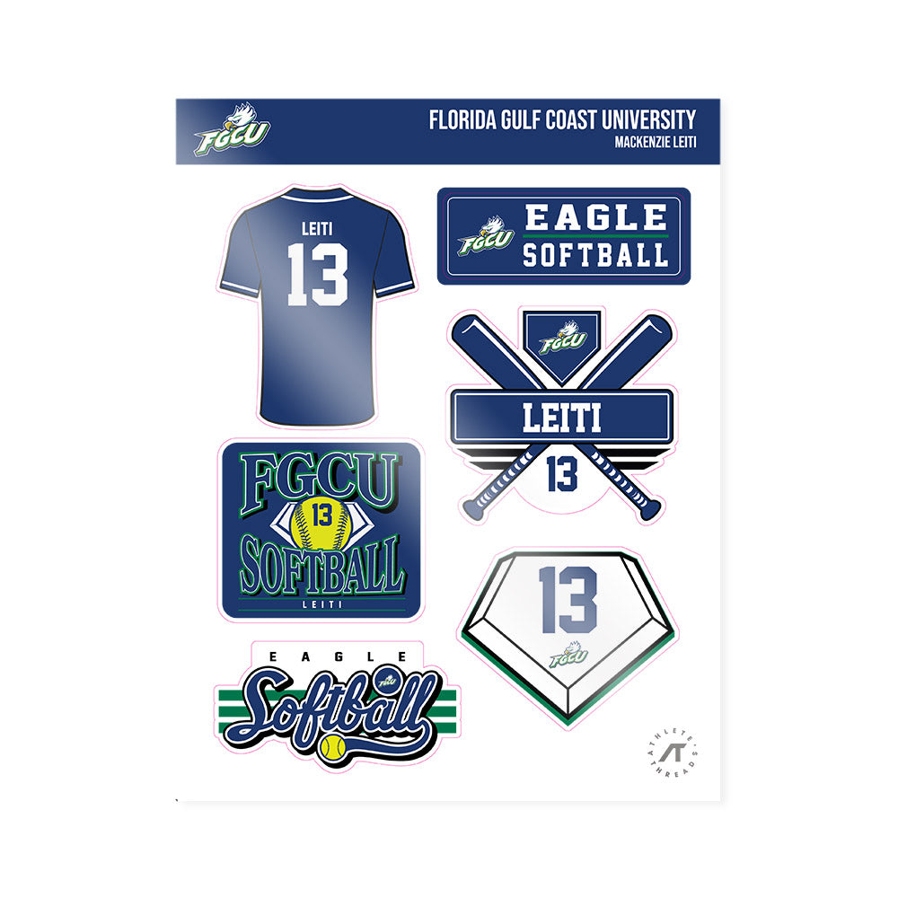 FGCU - NCAA Softball : Mackenzie Leiti - Sticker Sheet-0