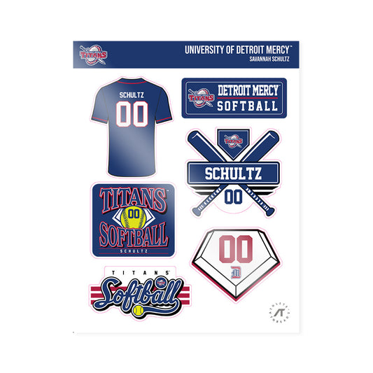 Detroit Mercy - NCAA Softball : Savannah Schultz - Sticker Sheet-0