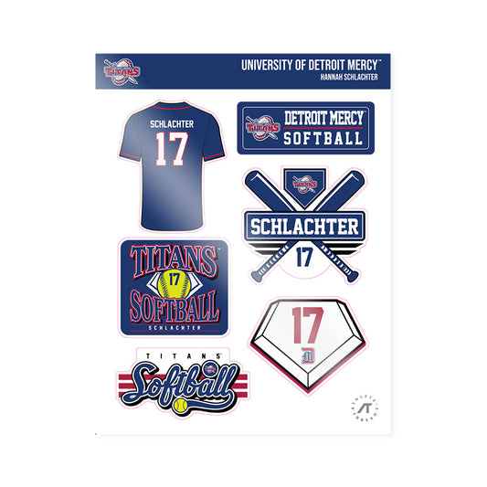 Detroit Mercy - NCAA Softball : Hannah Schlachter - Sticker Sheet-0