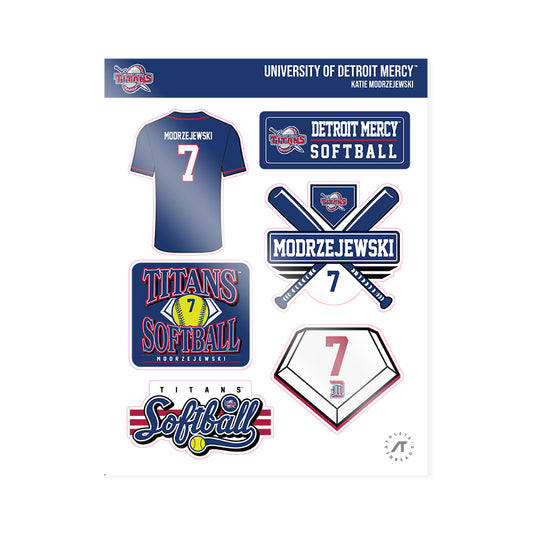 Detroit Mercy - NCAA Softball : Katie Modrzejewski - Sticker Sheet-0