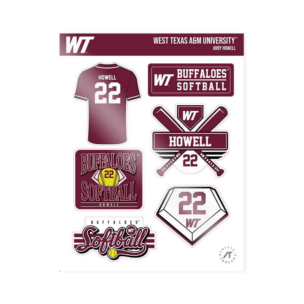 WTAMU - NCAA Softball : Abby Howell - Sticker Sheet-0