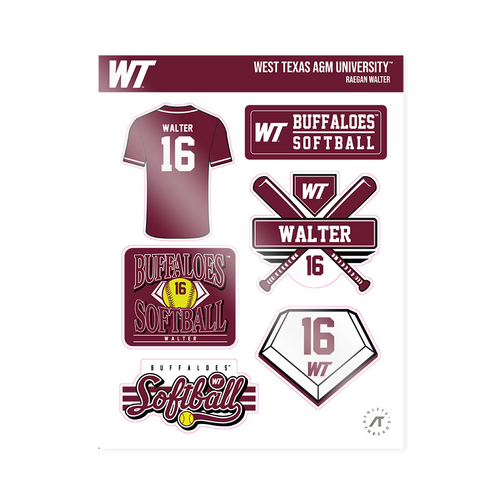 WTAMU - NCAA Softball : Raegan Walter - Sticker Sheet-0