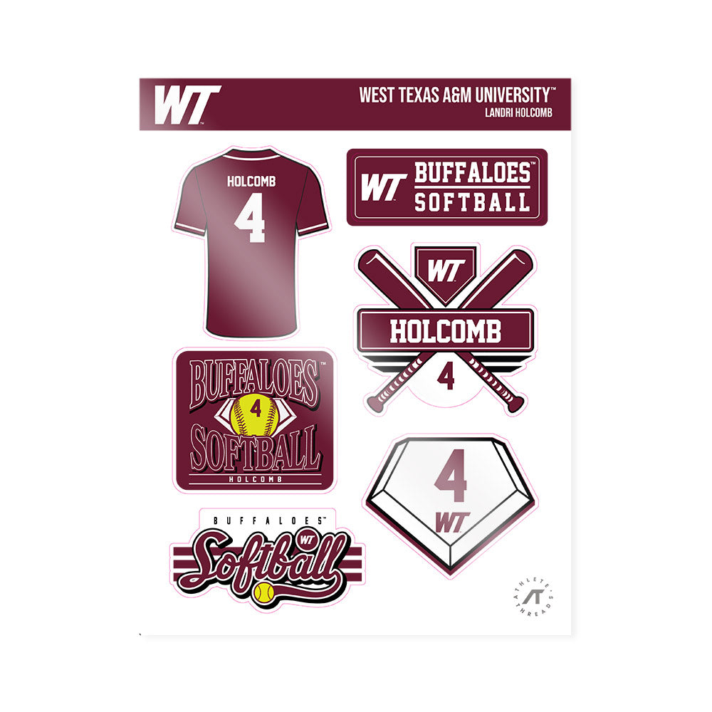 WTAMU - NCAA Softball : Landri Holcomb - Sticker Sheet-0