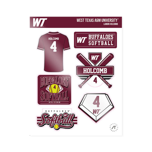 WTAMU - NCAA Softball : Landri Holcomb - Sticker Sheet-0