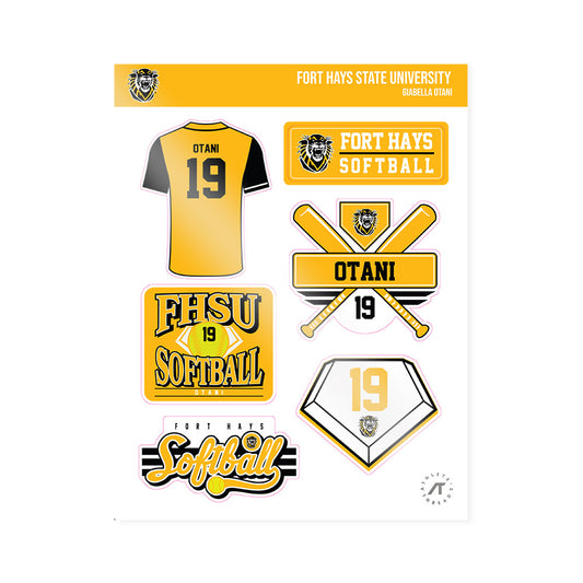 FHSU - NCAA Softball : Giabella Otani - Sticker Sheet-0