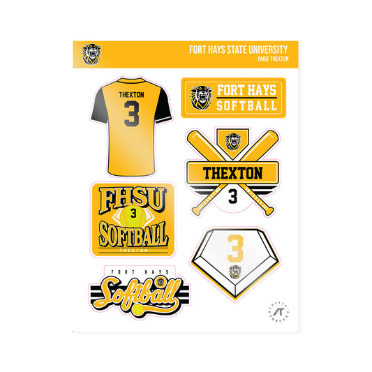 FHSU - NCAA Softball : Paige Thexton - Sticker Sheet-0