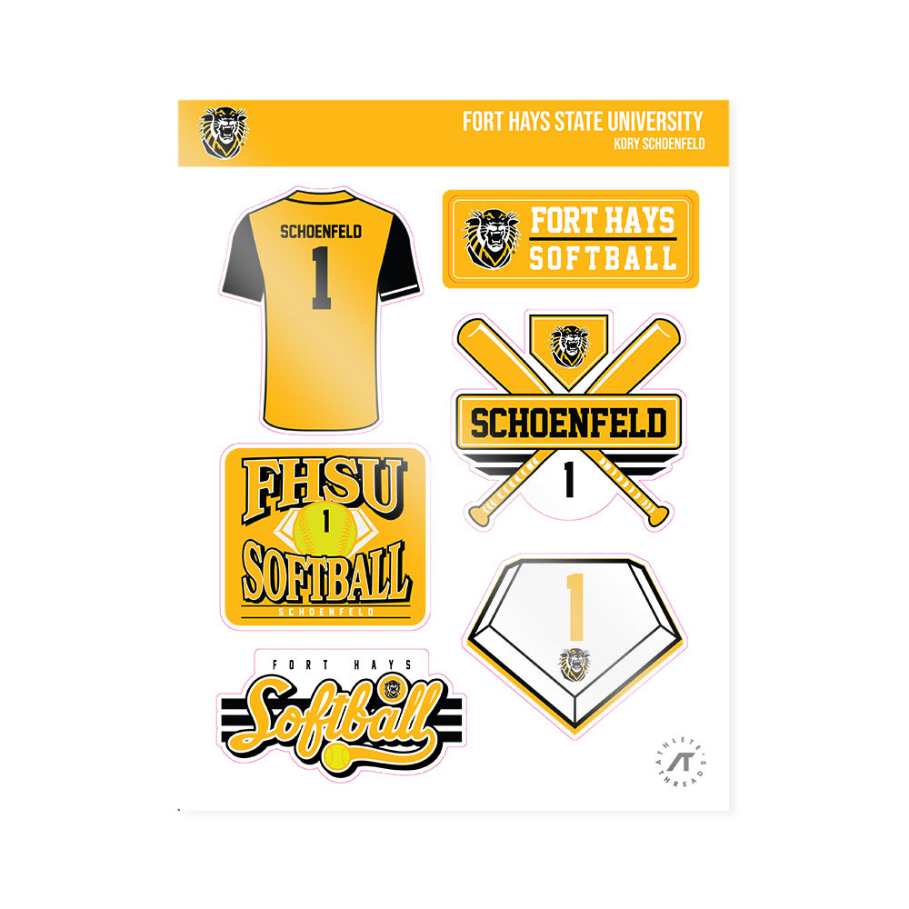 FHSU - NCAA Softball : Kory Schoenfeld - Sticker Sheet-0