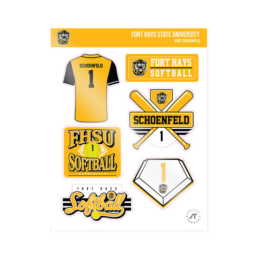 FHSU - NCAA Softball : Kory Schoenfeld - Sticker Sheet-0