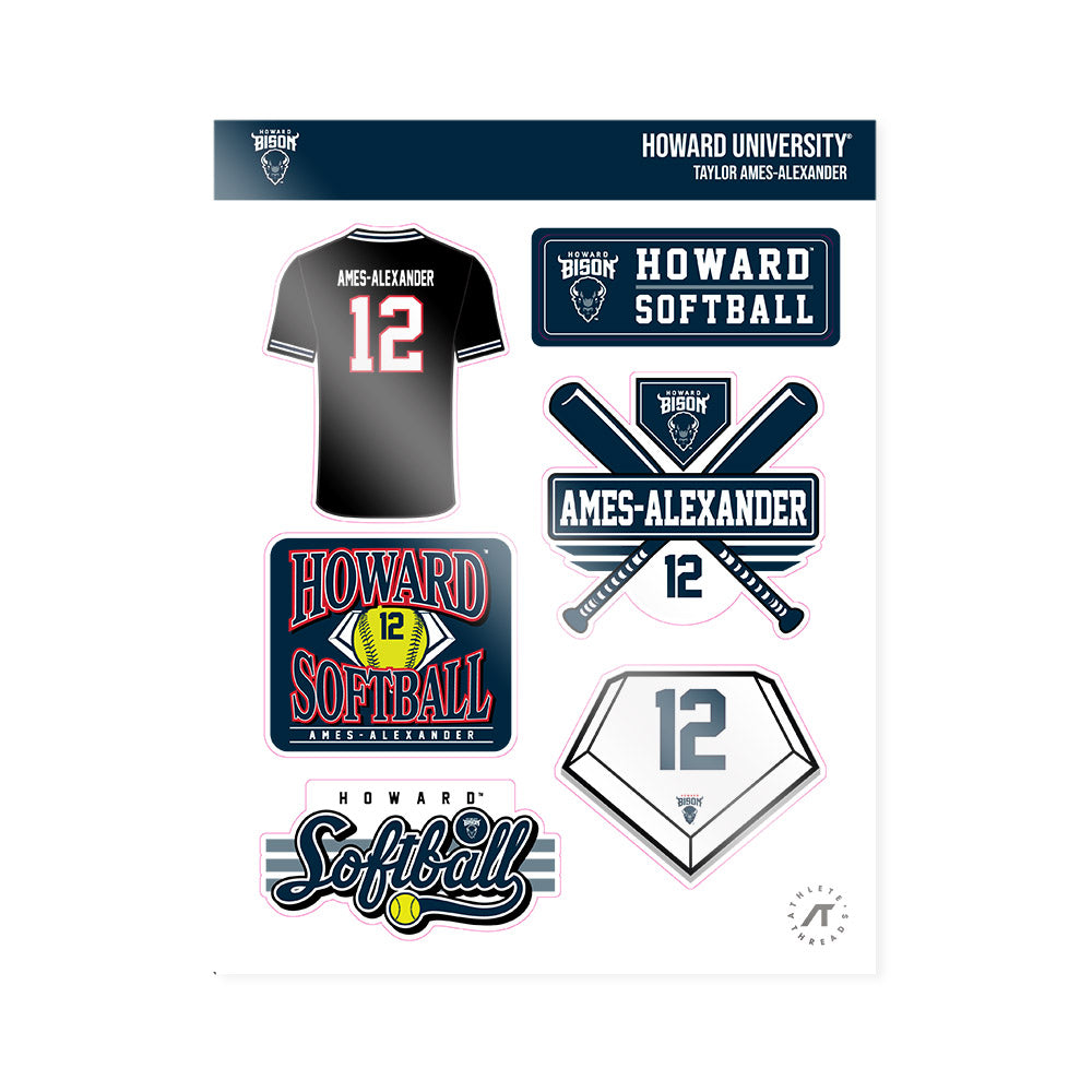 Howard - NCAA Softball : Taylor Ames-Alexander - Sticker Sheet-0