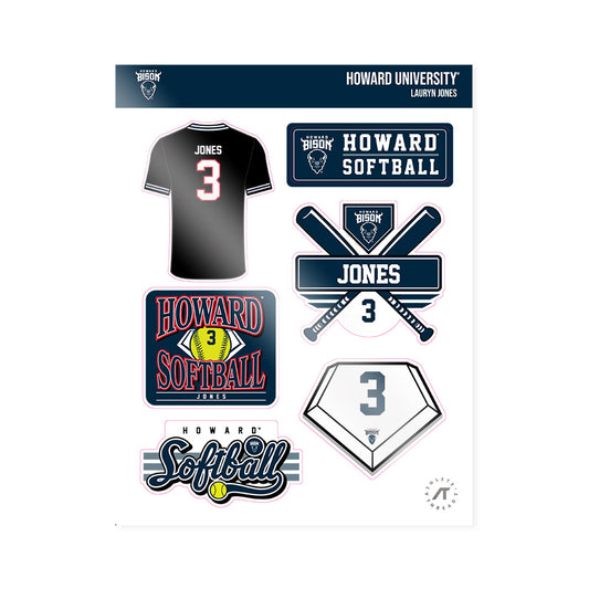 Howard - NCAA Softball : Lauryn Jones - Sticker Sheet-0