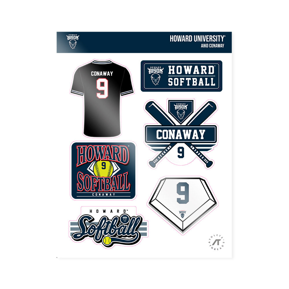 Howard - NCAA Softball : Aiko Conaway - Sticker Sheet-0