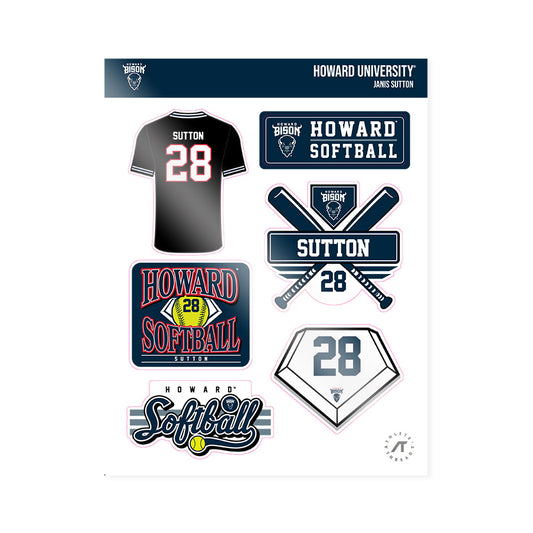 Howard - NCAA Softball : Janis Sutton - Sticker Sheet-0
