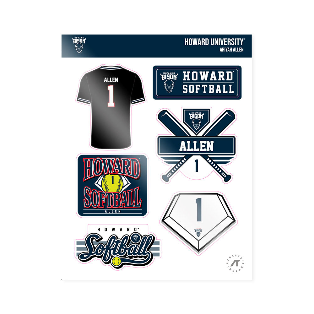 Howard - NCAA Softball : Ariyah Allen - Sticker Sheet-0