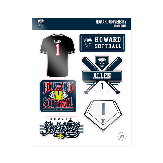 Howard - NCAA Softball : Ariyah Allen - Sticker Sheet-0