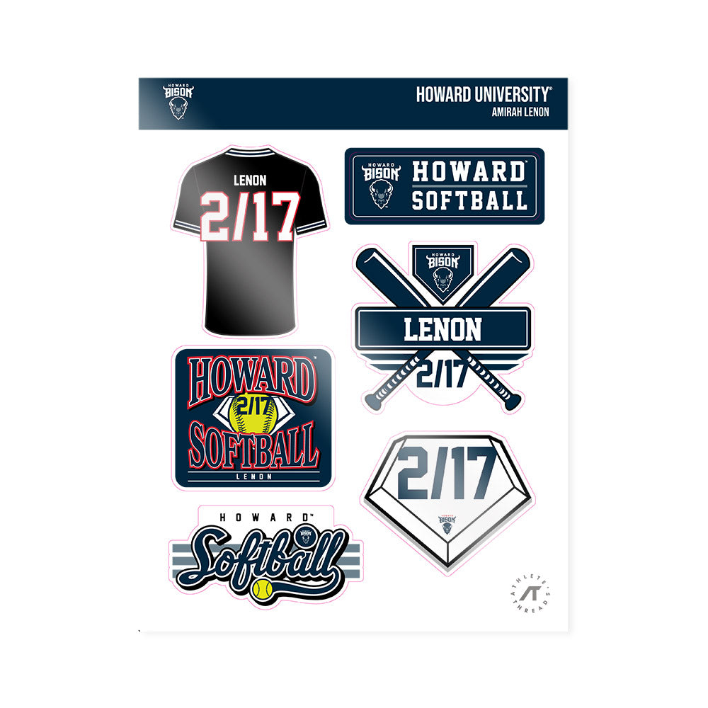 Howard - NCAA Softball : Amirah Lenon - Sticker Sheet-0