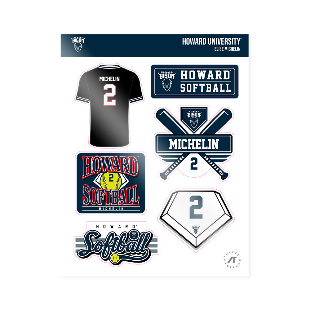 Howard - NCAA Softball : Elise Michelin - Sticker Sheet-0