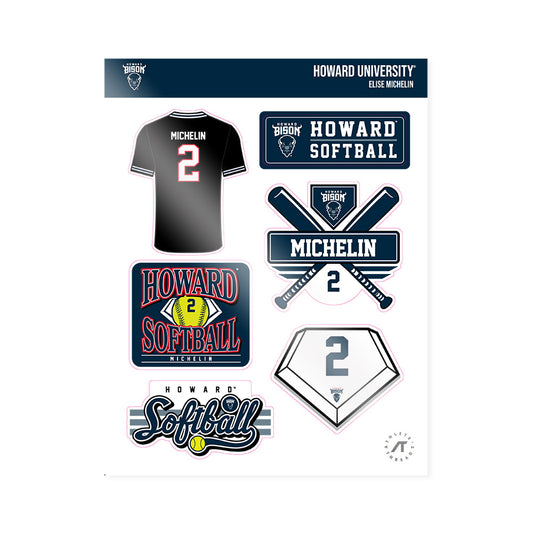 Howard - NCAA Softball : Elise Michelin - Sticker Sheet-0