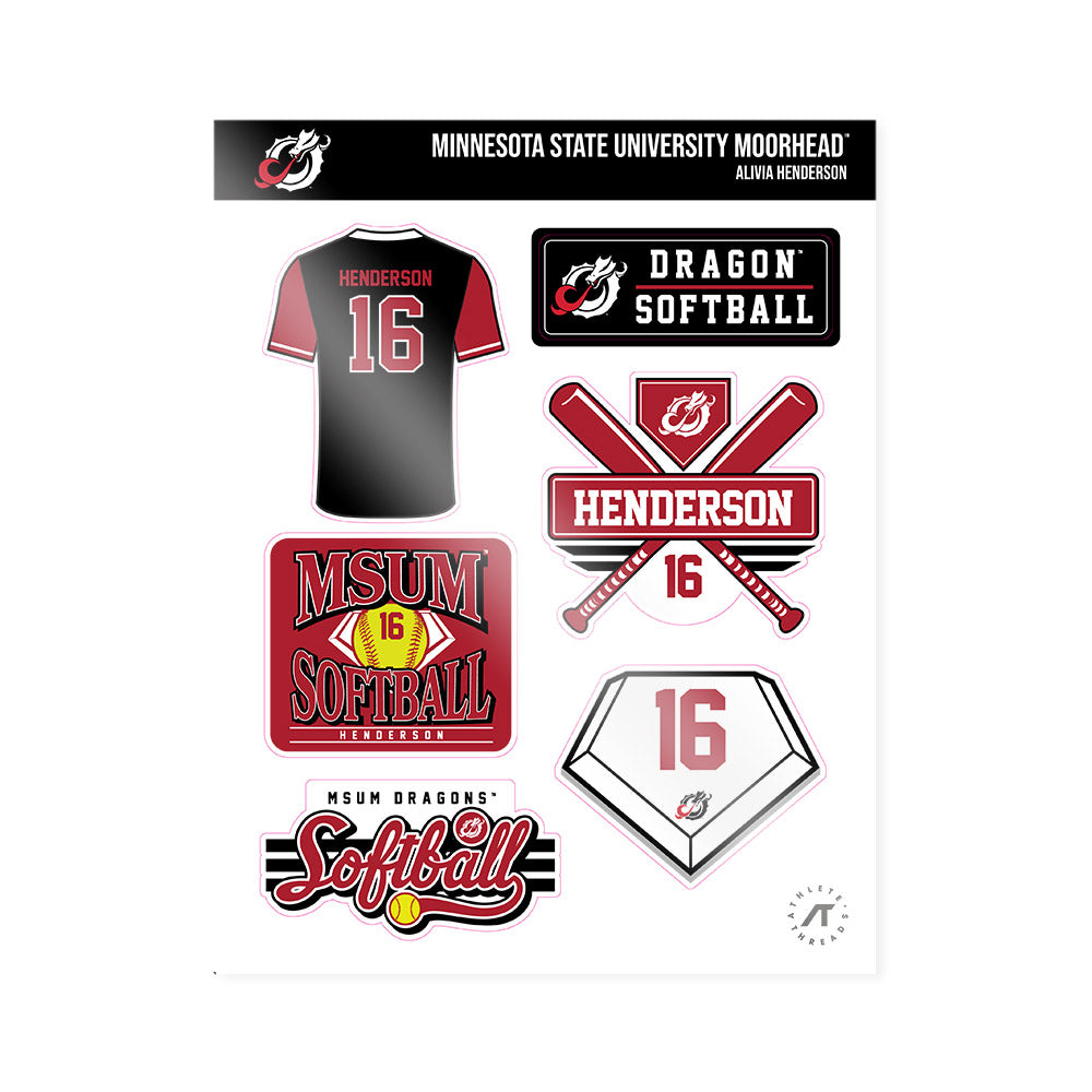 MSUM - NCAA Softball : Alivia Henderson - Sticker Sheet-0