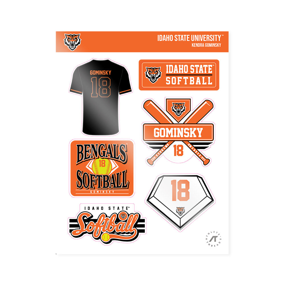 Idaho State - NCAA Softball : Kendra Gominsky - Sticker Sheet-1