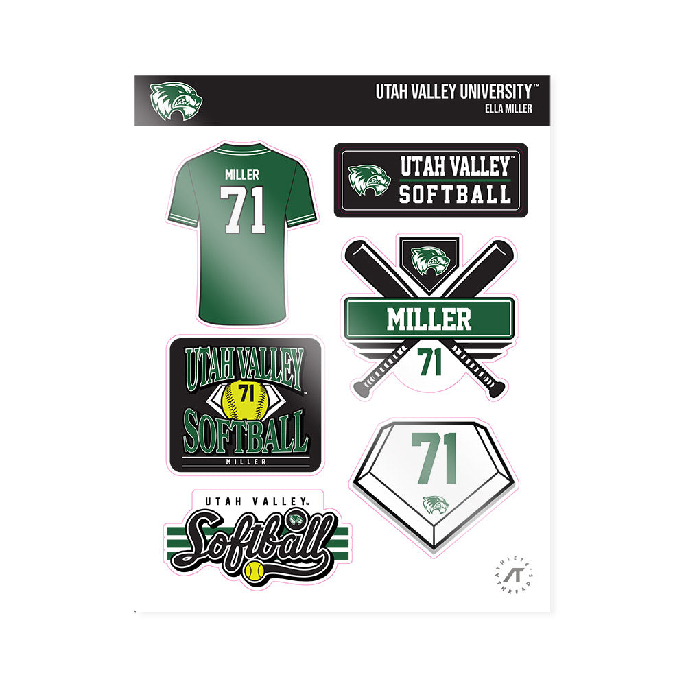 Utah Valley - NCAA Softball : Ella Miller - Sticker Sheet-0